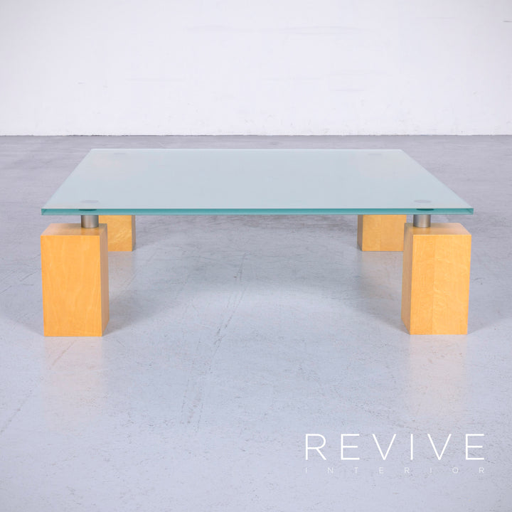 ligne roset Squadra designer glass table modern table coffee table glass wood #6539