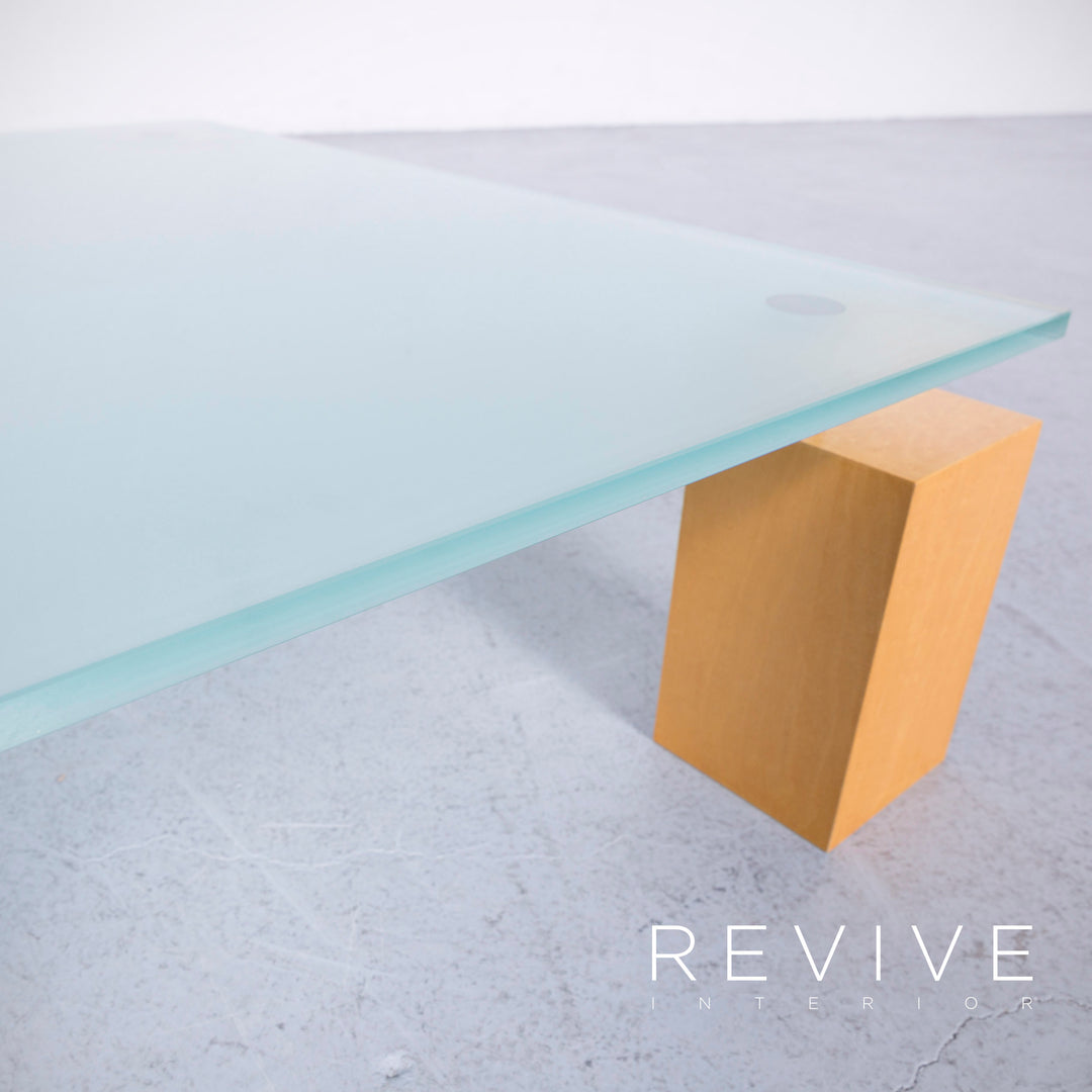 ligne roset Squadra designer glass table modern table coffee table glass wood #6539