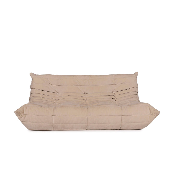 ligne roset Togo Alcantara Stoff Creme Dreisitzer Couch #11127