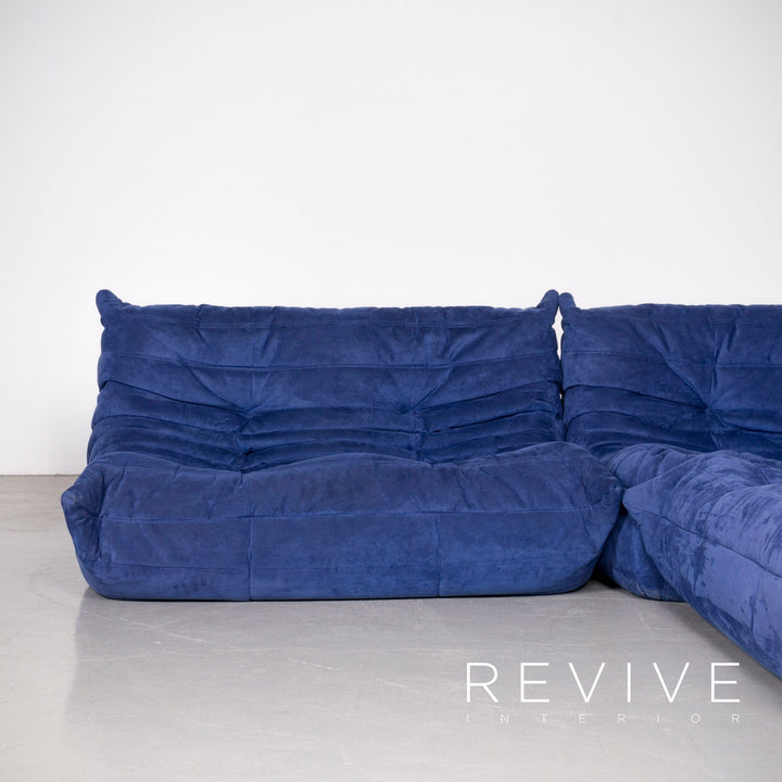 ligne roset Togo Designer Stoff Ecksofa Blau Sofa Couch #7259