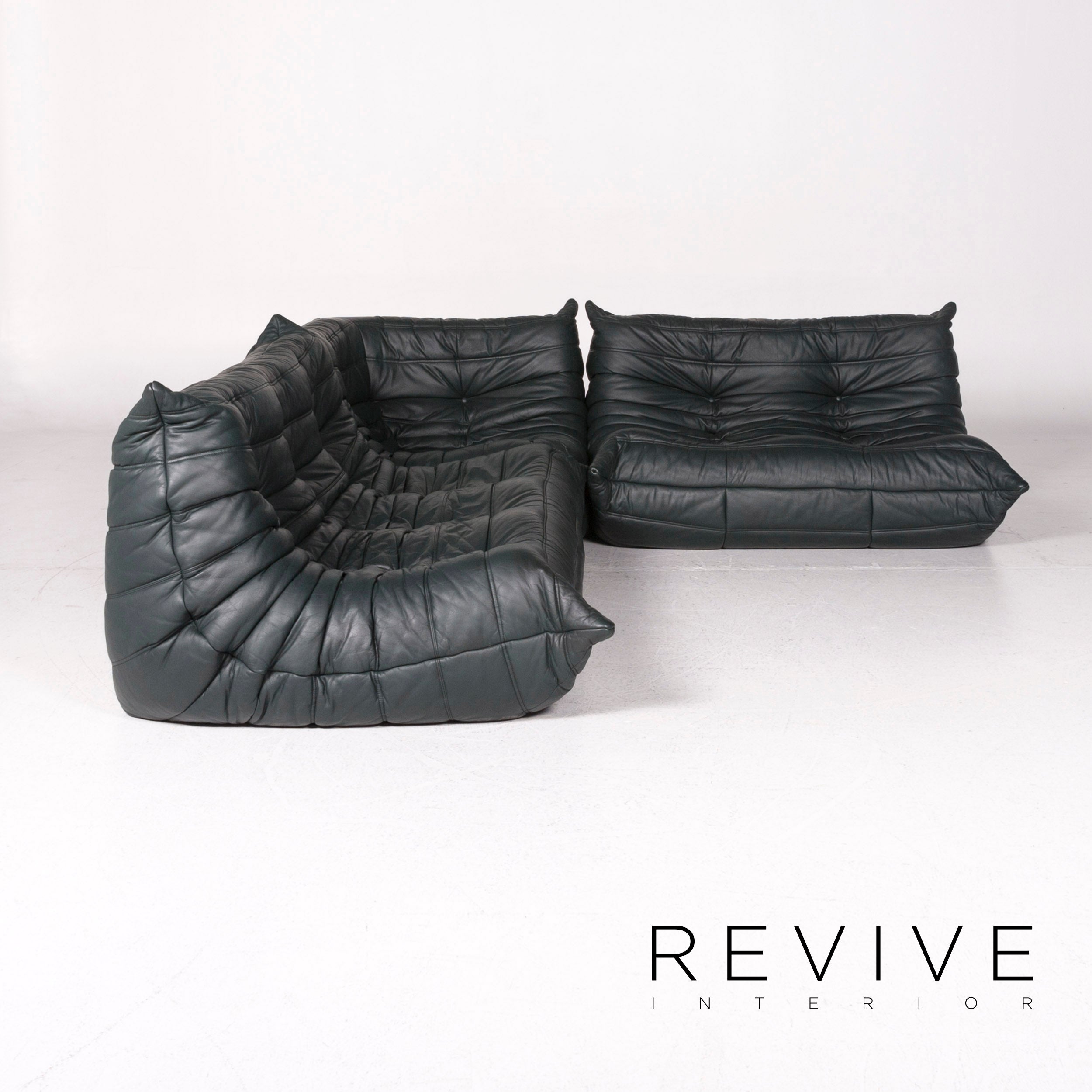 ligne roset Garnitur Togo Schwarz Leder - 2. Hand - Revive.de