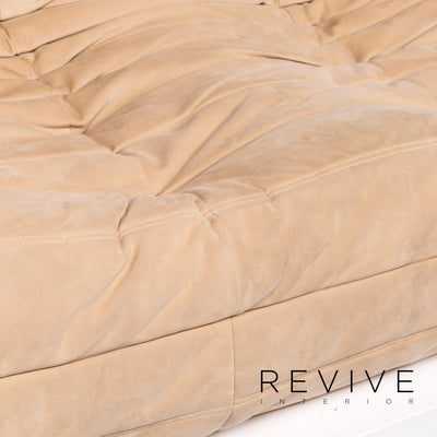 ligne roset Togo Leder Sofa Beige Zweisitzer Couch #11834
