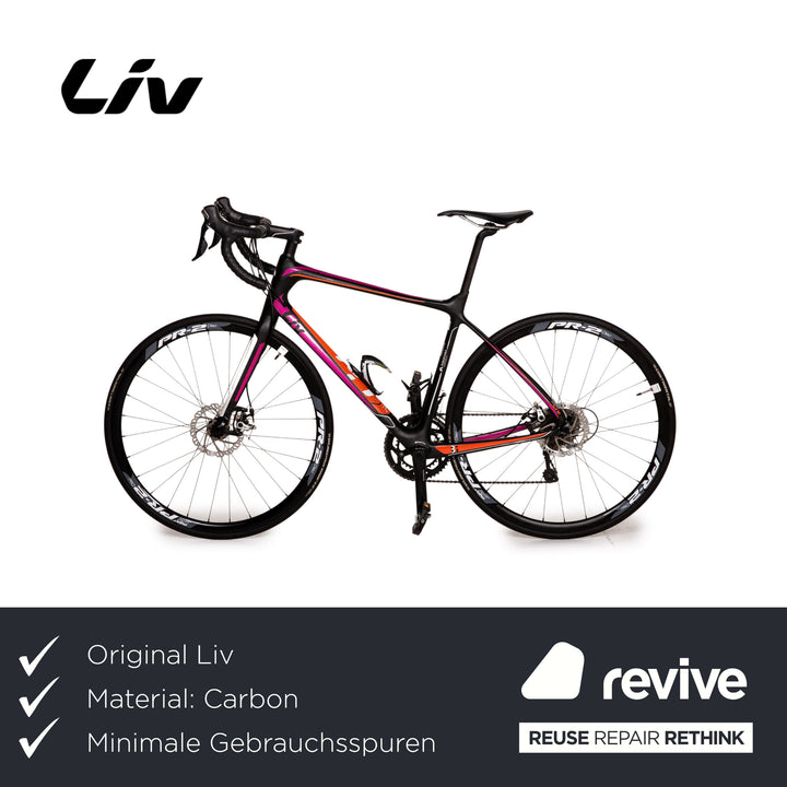 Liv Avail Advanced 2 LTD Carbon Road Bike RH 50cm Black Orange Magenta Bicycle