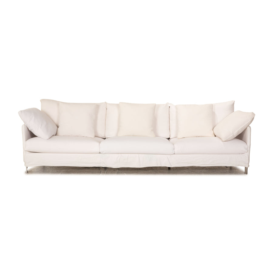 Living Divani Chemise Stoff Viersitzer Weiß Sofa Couch