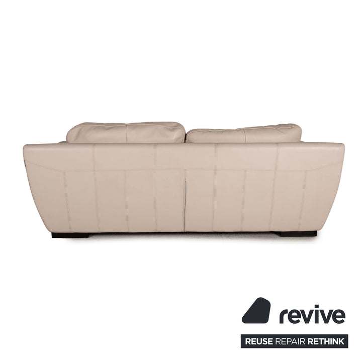 Luxform Leder Sofa Creme Zweisitzer Couch
