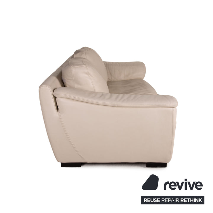 Luxform Leder Sofa Creme Zweisitzer Couch