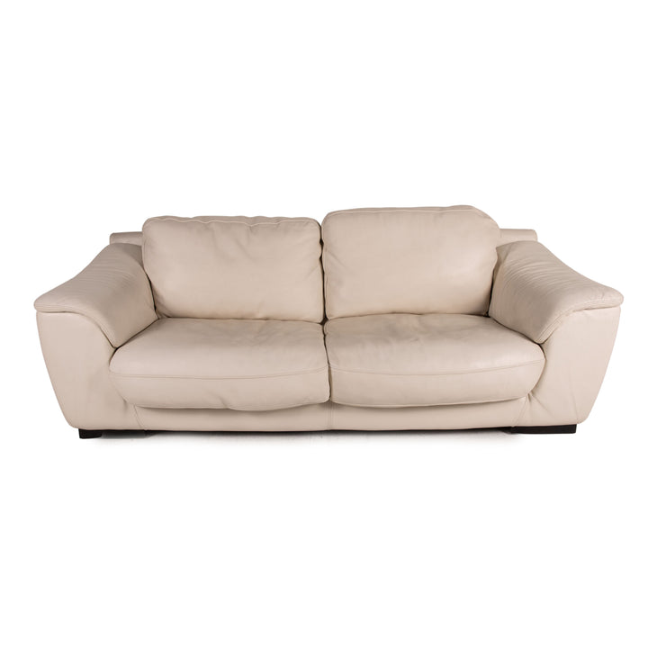 Luxform leather sofa cream two seater couch