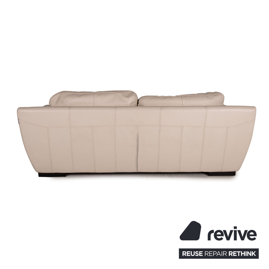 Luxform Leder Sofa Garnitur Creme 2xZweisitzer Couch