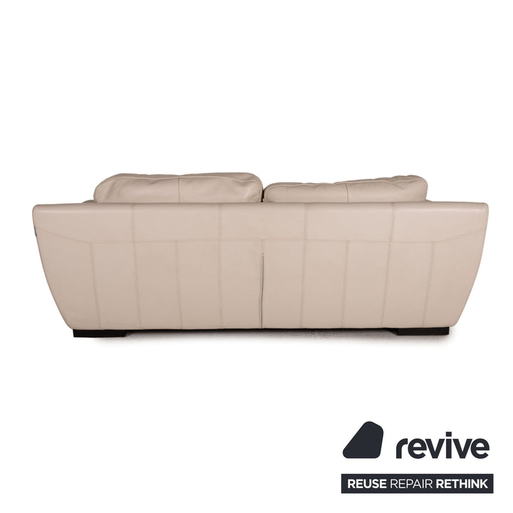 Luxform Leder Sofa Garnitur Creme 2xZweisitzer Couch