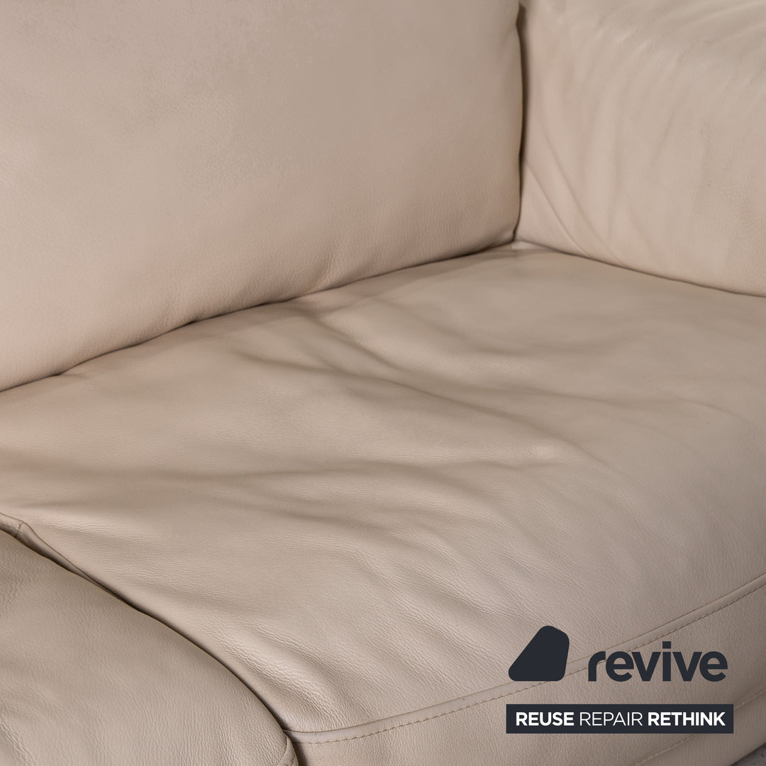 Luxform Leder Sofa Garnitur Creme 2xZweisitzer Couch