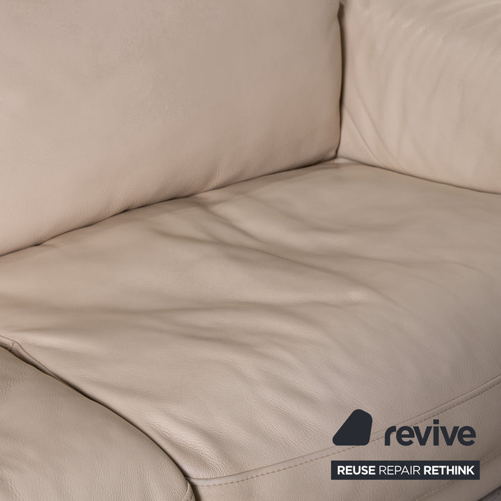 Luxform Leder Sofa Garnitur Creme 2xZweisitzer Couch