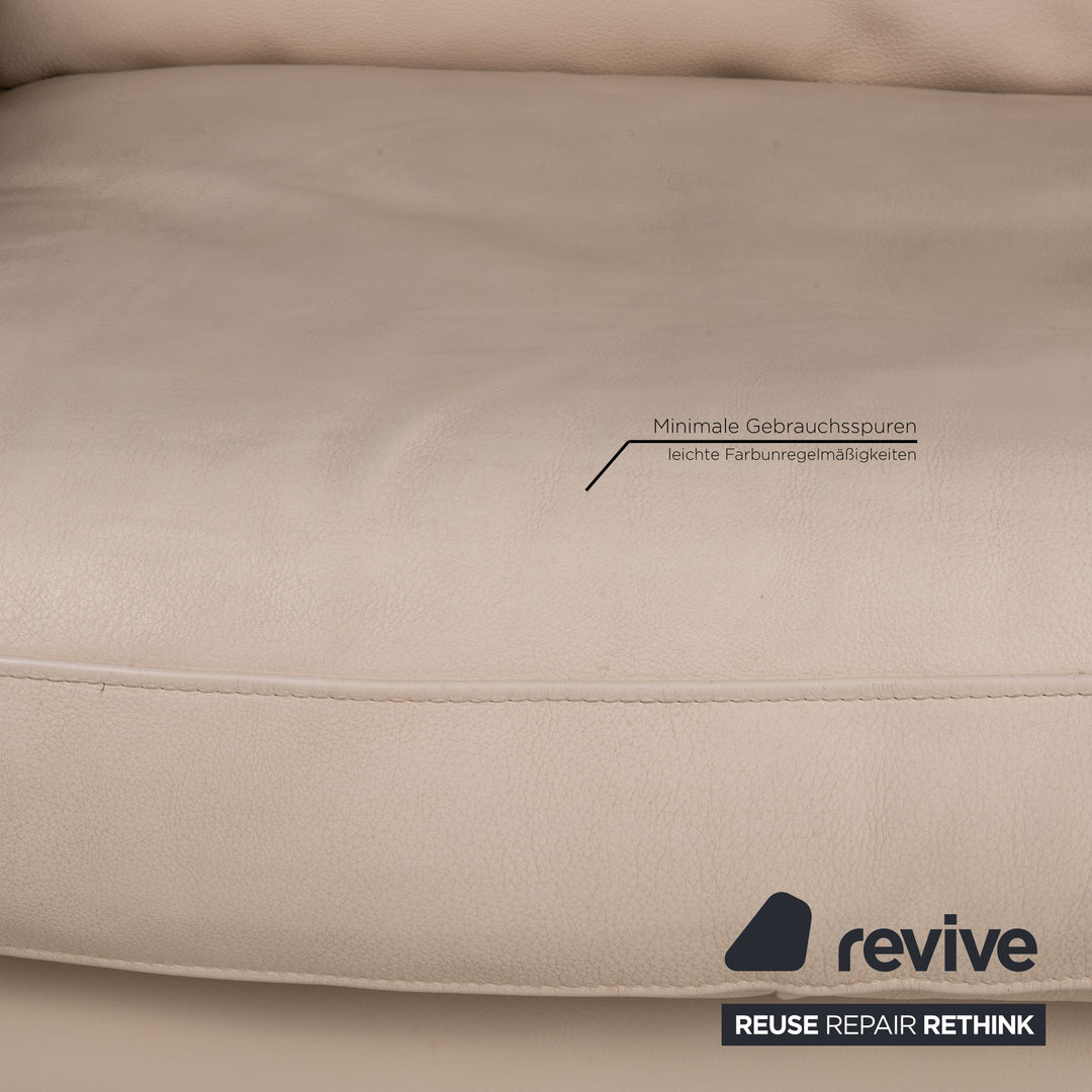 Luxform Leder Sofa Garnitur Creme 2xZweisitzer Couch