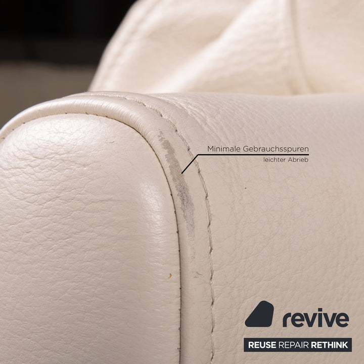 Luxform Leder Sofa Garnitur Creme 2xZweisitzer Couch