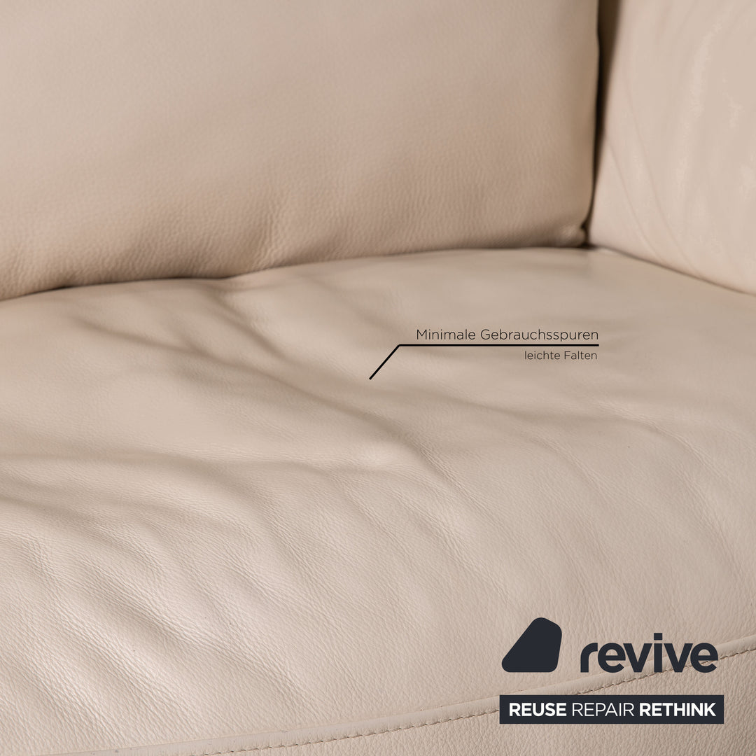 Luxform Leder Sofa Garnitur Creme 2xZweisitzer Couch