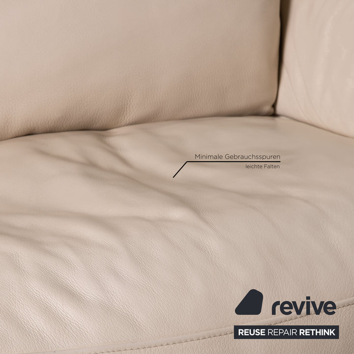 Luxform Leder Sofa Garnitur Creme 2xZweisitzer Couch