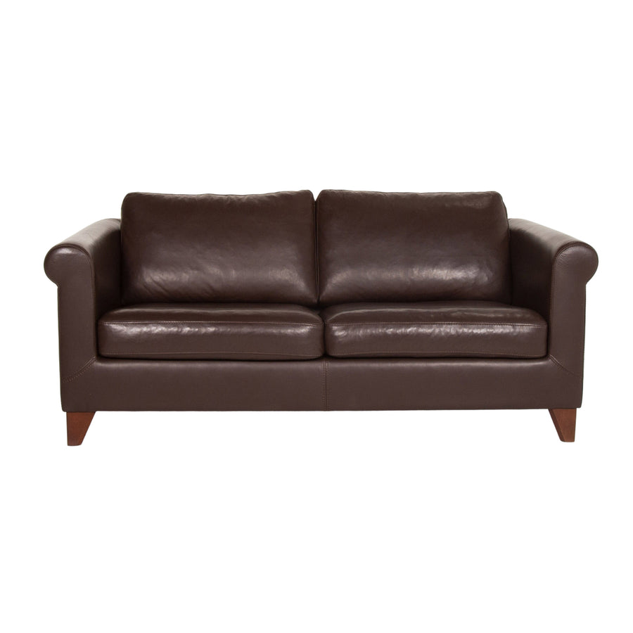 Machalke Amadeo Leder Sofa Dunkelbraun Braun Dreisitzer Couch #14160