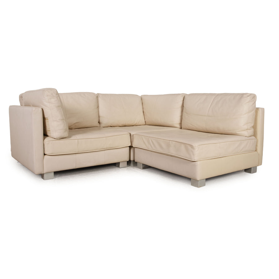 Machalke crack leather sofa cream corner sofa couch