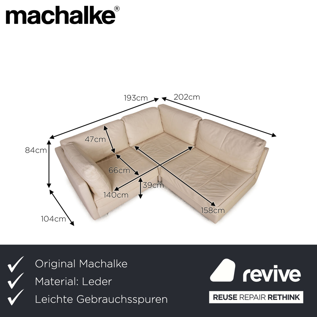 Machalke Crack Leder Sofa Creme Ecksofa Couch