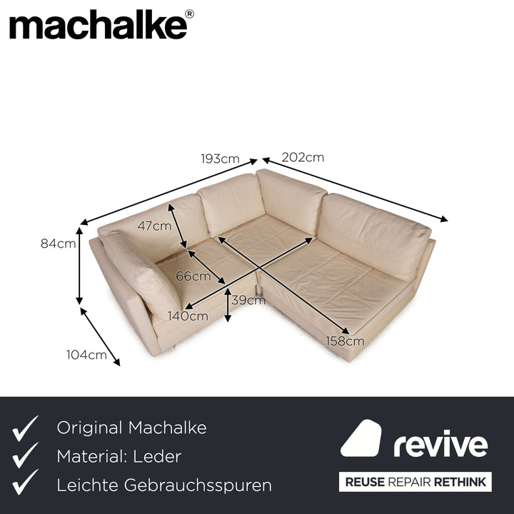 Machalke Crack Leder Sofa Creme Ecksofa Couch