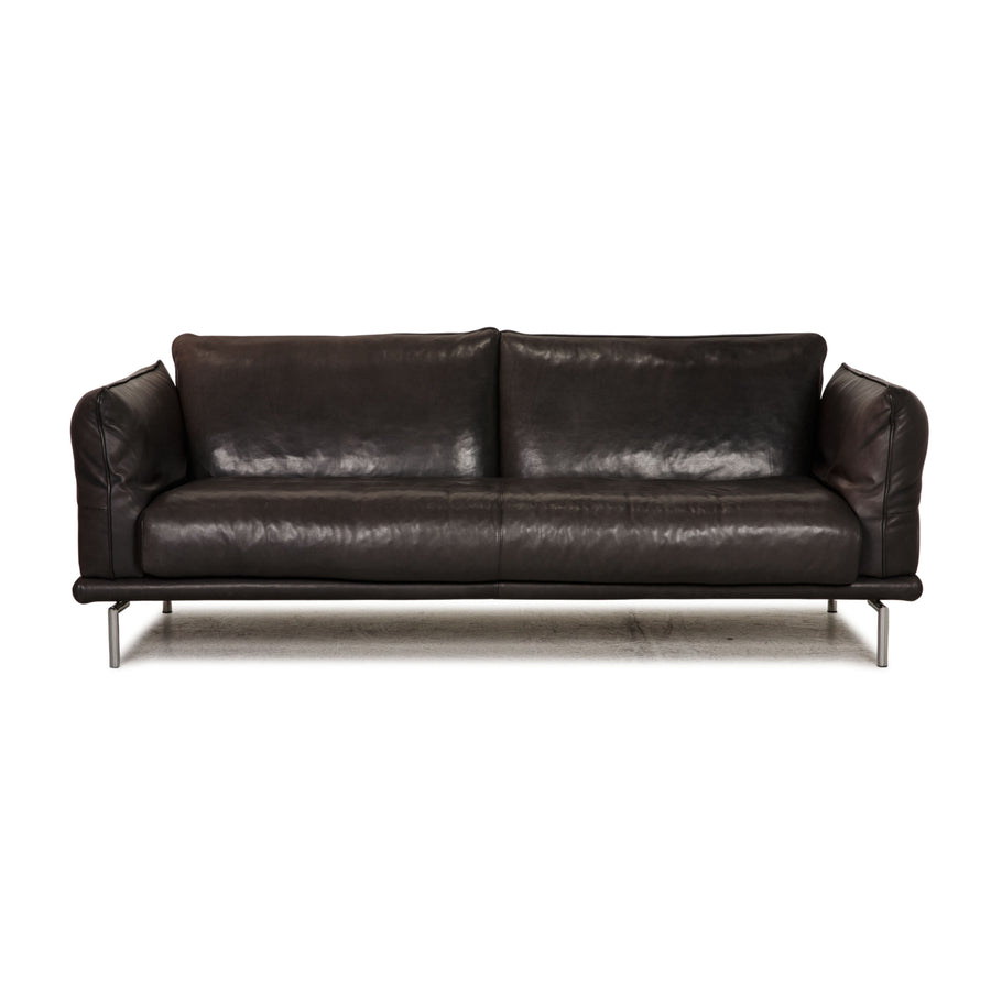 Machalke Denver Leather Sofa Dark Brown Three Seater Couch Function