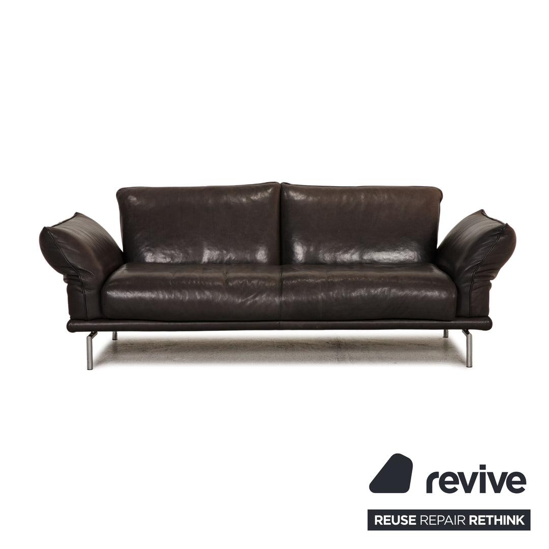 Machalke Denver Leather Sofa Dark Brown Two Seater Couch Function
