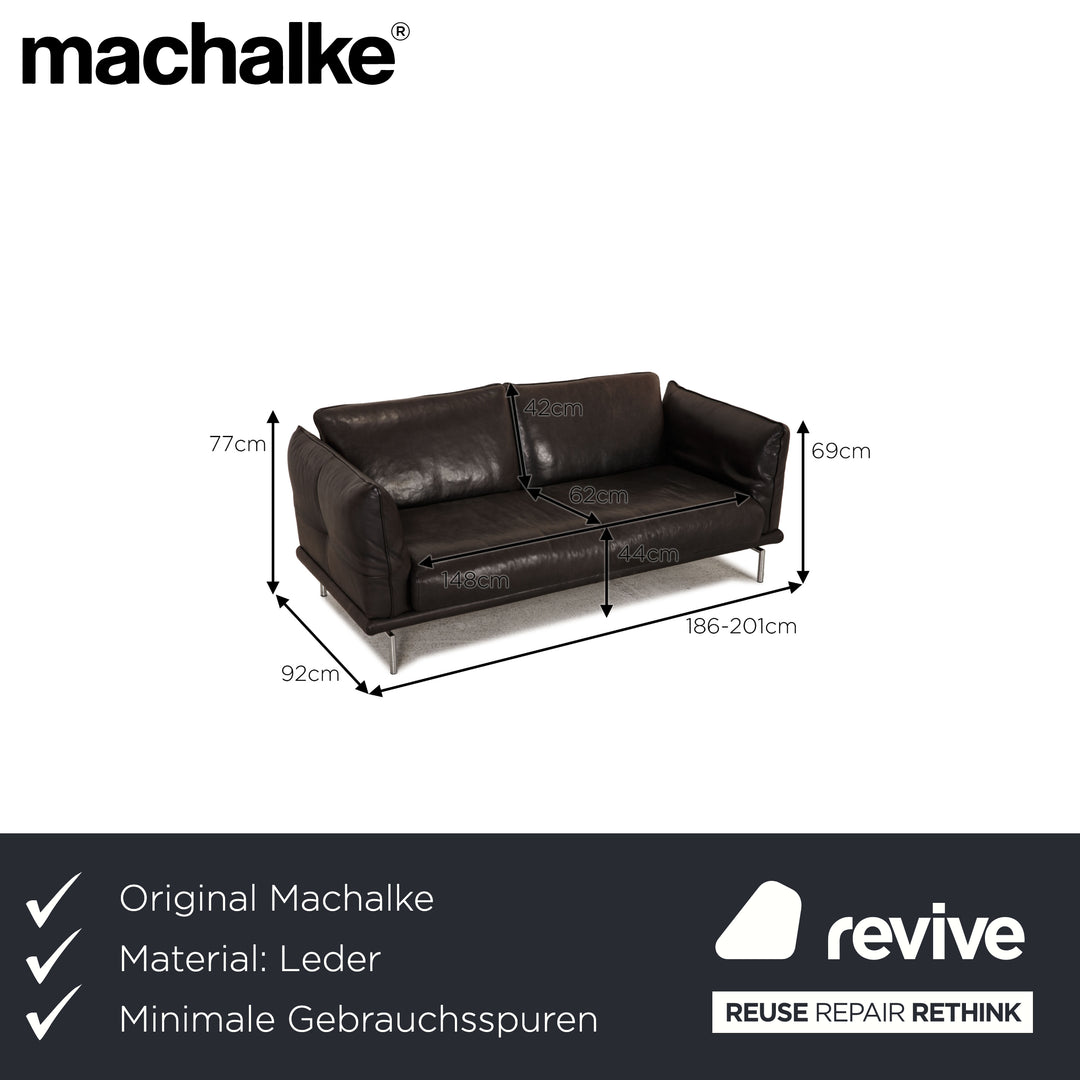 Machalke Denver Leder Sofa Dunkelbraun Zweisitzer Couch Funktion
