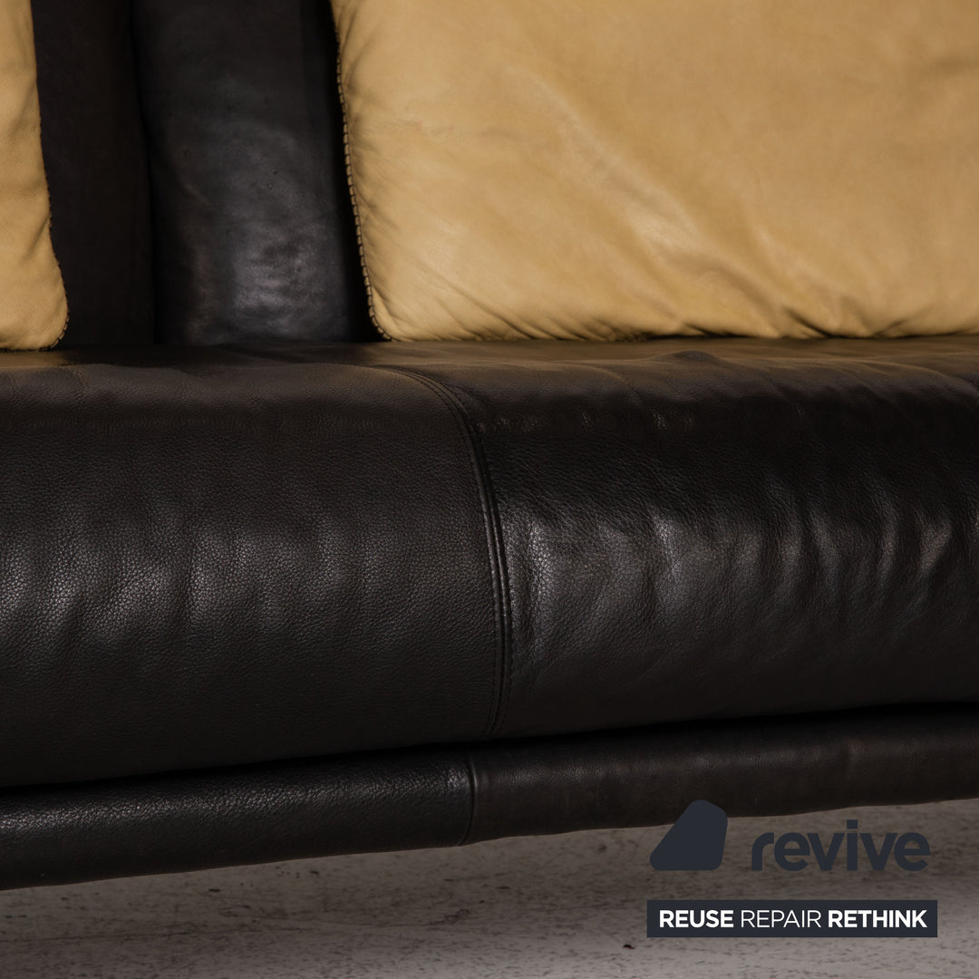 Machalke Denver Leather Sofa Set Dark Brown Three Seater Two Seater Couch