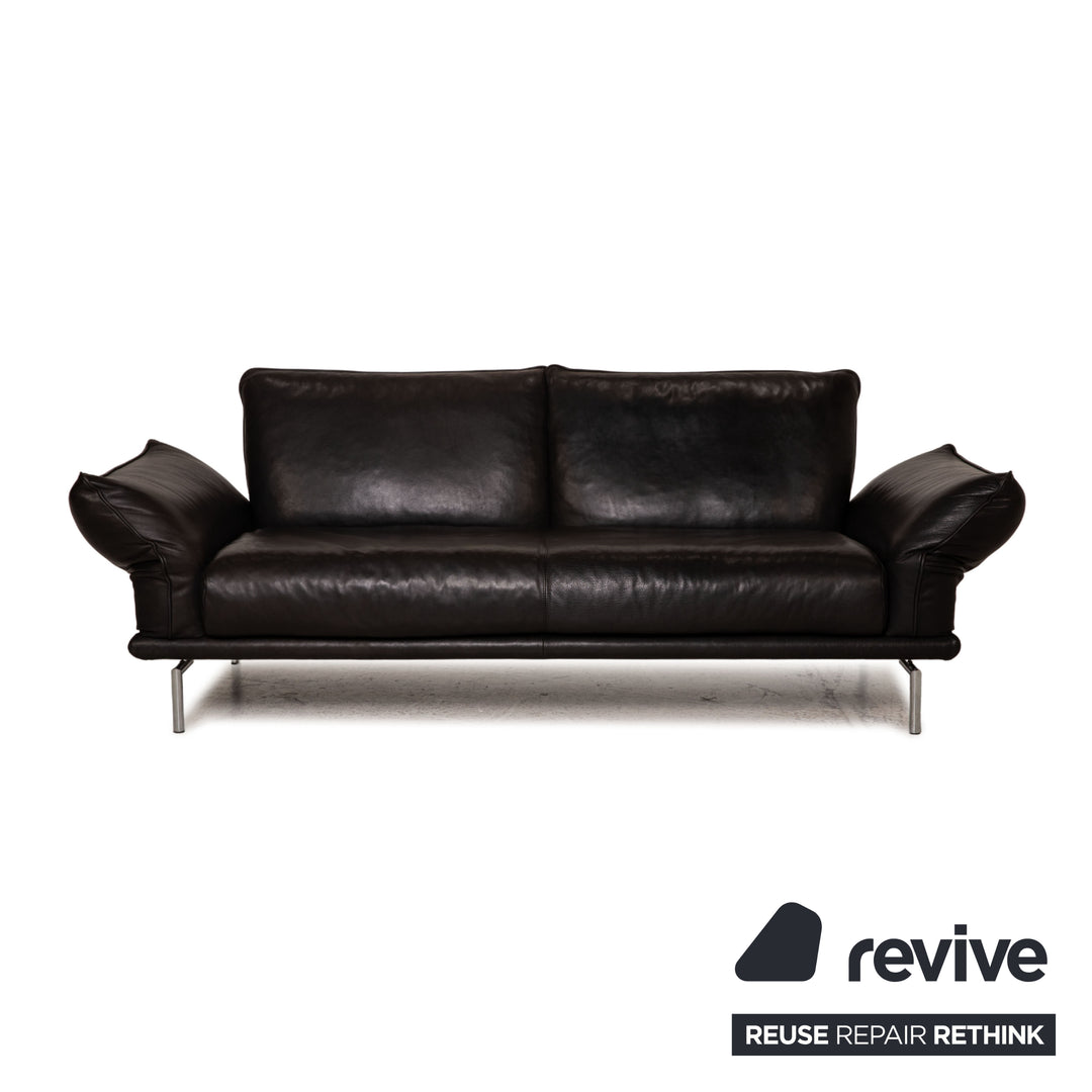 Machalke Denver Leather Sofa Set Dark Brown Three Seater Two Seater Couch