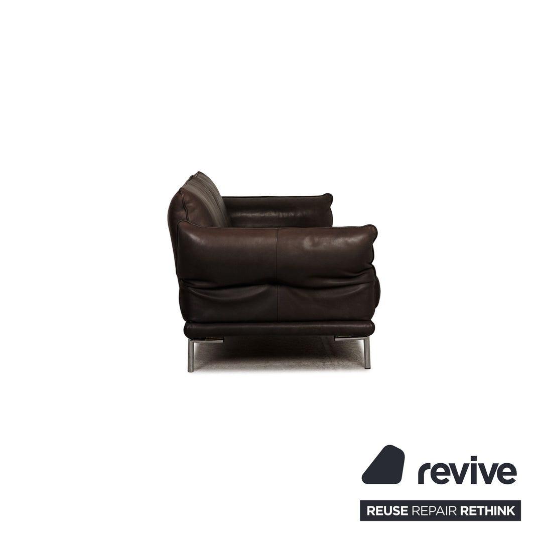 Machalke Denver Leather Sofa Set Dark Brown Two Seater Three Seater Function