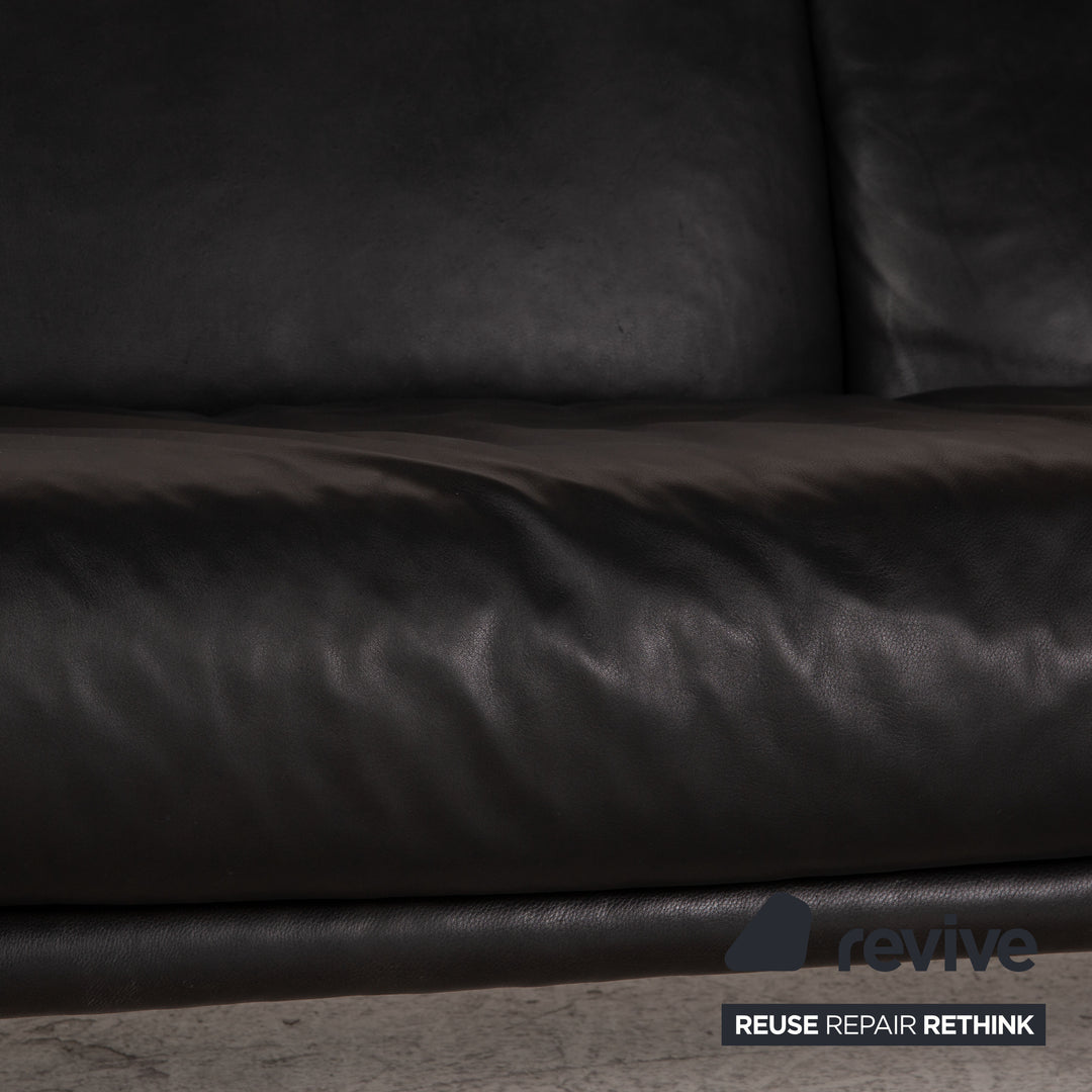 Machalke Denver Leder Sofa Schwarz Zweisitzer Couch
