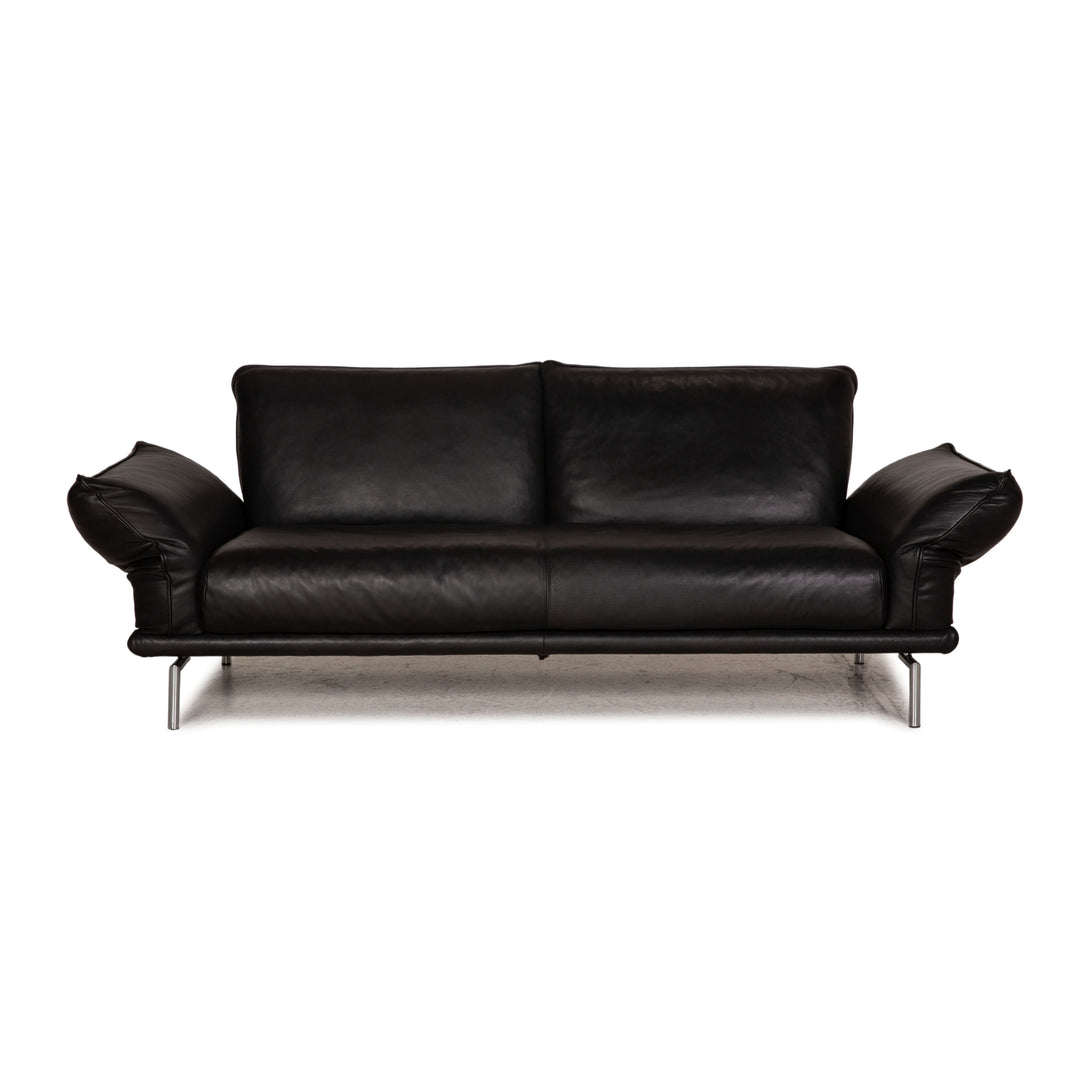 Machalke Denver Leder Sofa Schwarz Zweisitzer Couch