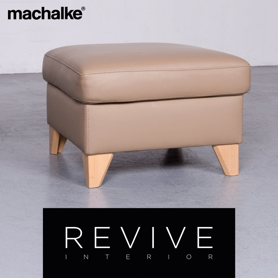 Machalke designer leather stool beige genuine leather #6816