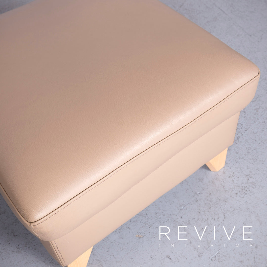 Machalke designer leather stool beige genuine leather #6816