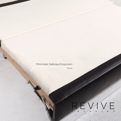 Machalke Leder Schlafsofa Schwarz Zweisitzer Sofa Schlaffunktion Couch #13076