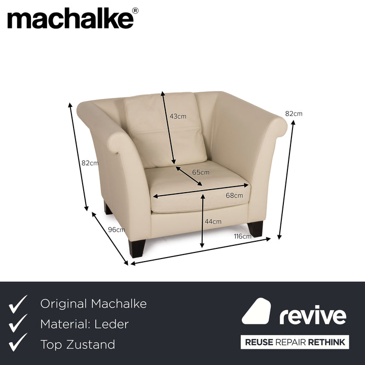 Machalke leather armchair cream