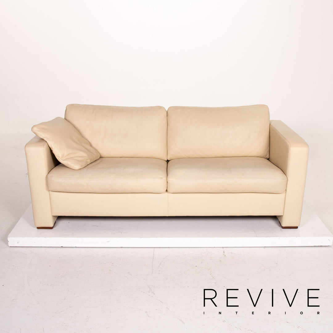 Canapé en cuir Machalke beige canapé trois places #14786