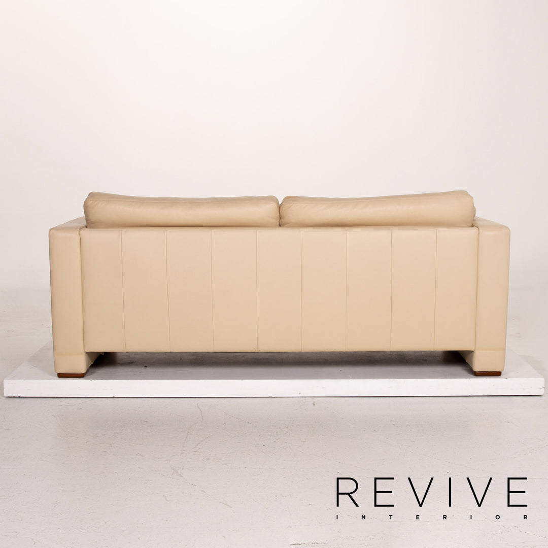 Canapé en cuir Machalke beige canapé trois places #14786