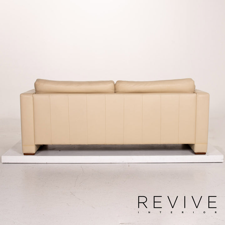 Canapé en cuir Machalke beige canapé trois places #14786