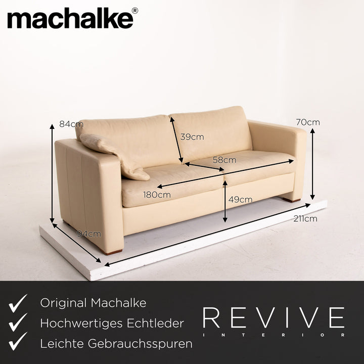 Canapé en cuir Machalke beige canapé trois places #14786