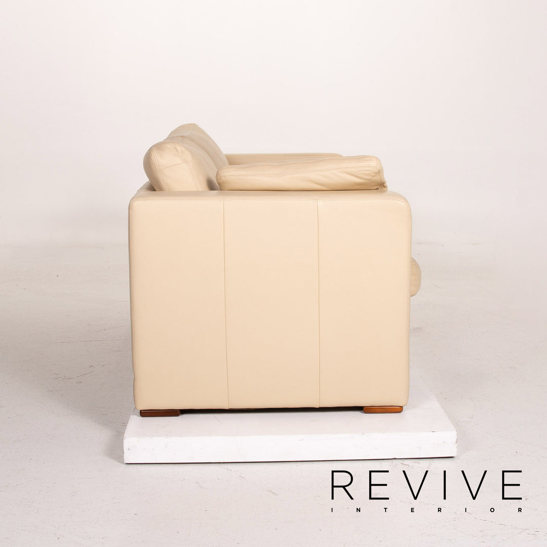 Canapé en cuir Machalke beige canapé trois places #14786