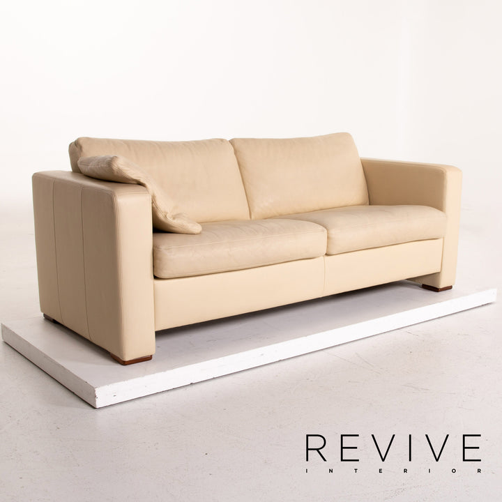 Canapé en cuir Machalke beige canapé trois places #14786