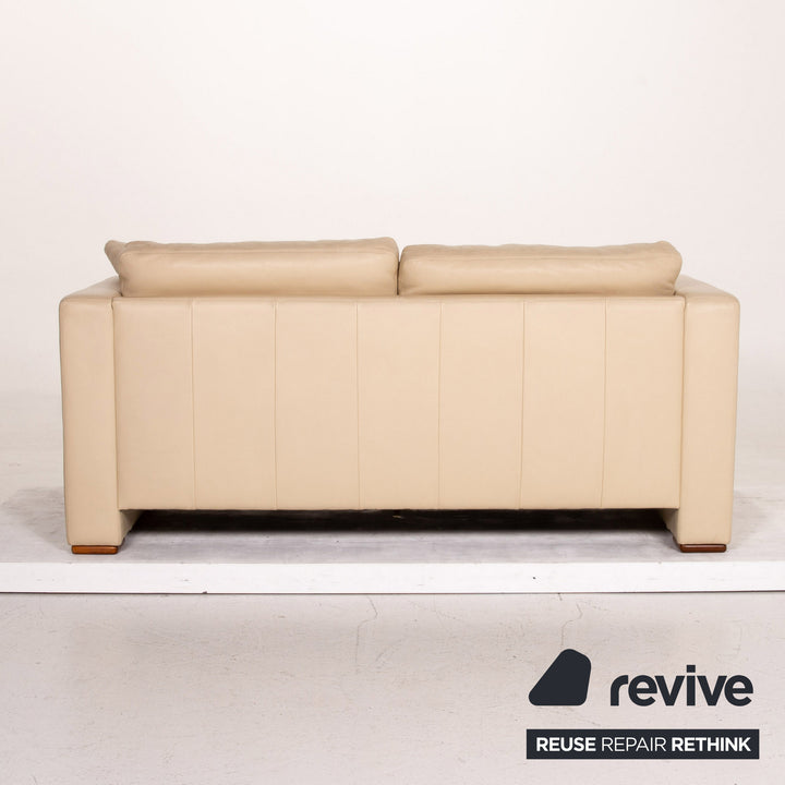 Machalke Leather Sofa Beige Two Seater Couch #14786
