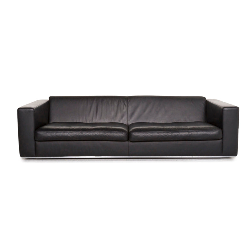 Machalke Leder Sofa Schwarz Viersitzer Couch 