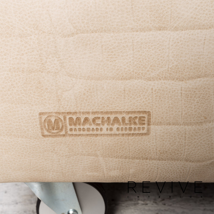 Fauteuil en cuir Machalke causeuse crème #13356