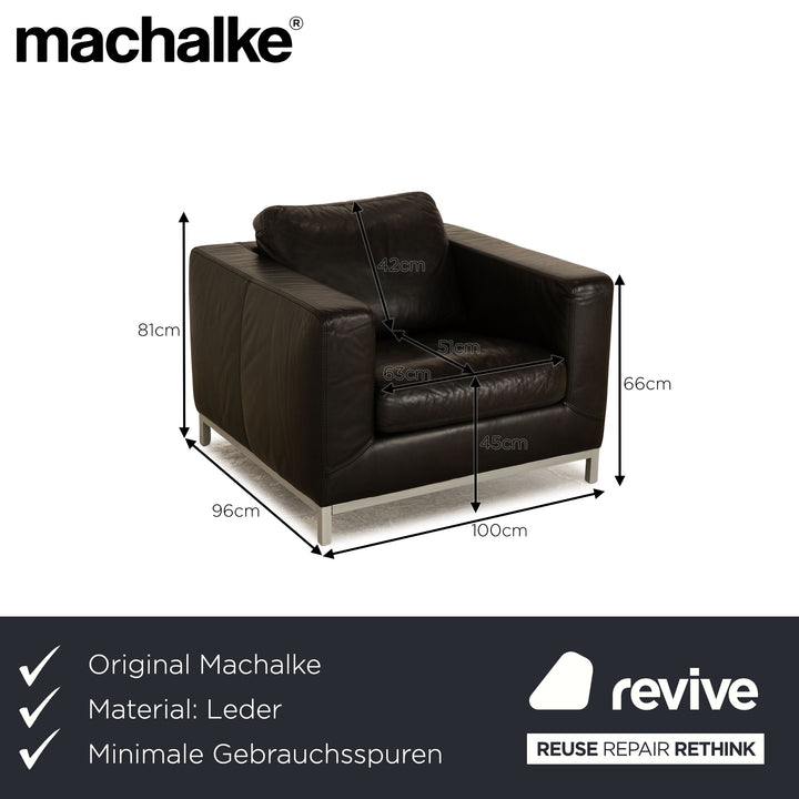 Machalke Manolito fauteuil en cuir anthracite