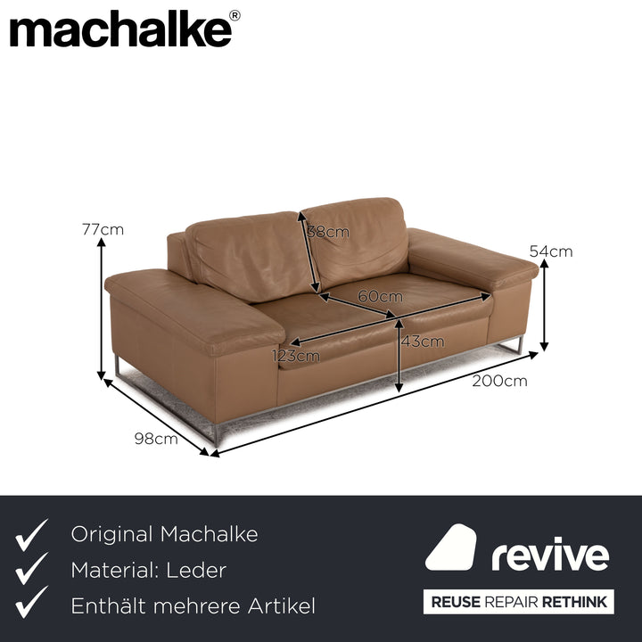 Machalke Monte Christo Leder Sofa Garnitur Beige Zweisitzer Beige Sofa Couch