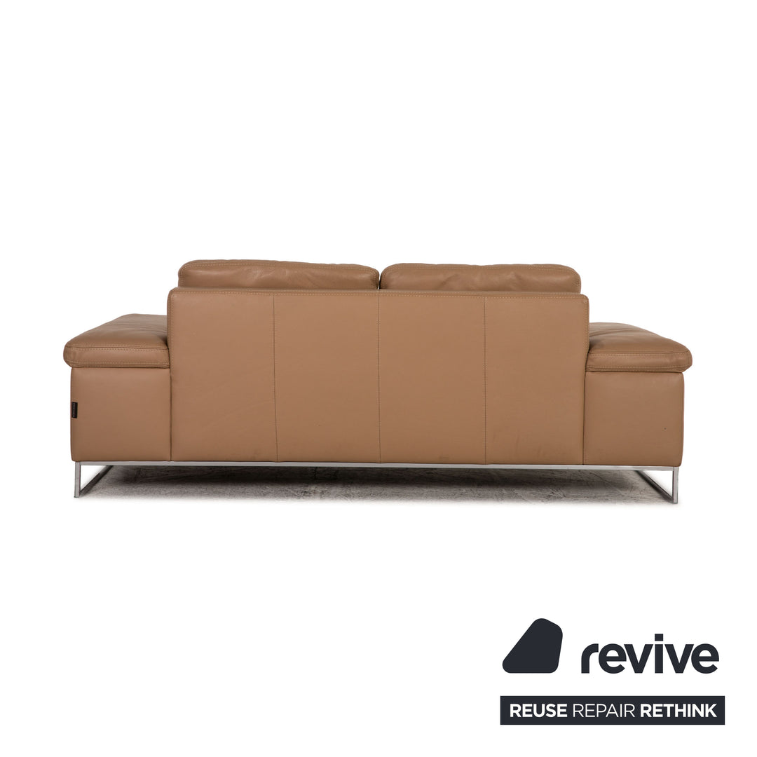 Machalke Monte Christo Leather Two Seater Beige Taupe Sofa Couch