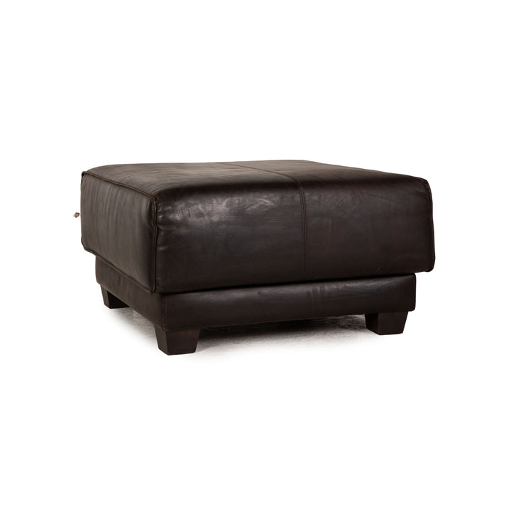 Tabouret en cuir Machalke Navaronne marron foncé