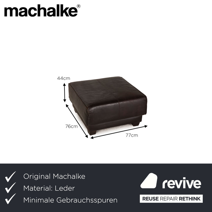 Tabouret en cuir Machalke Navaronne marron foncé