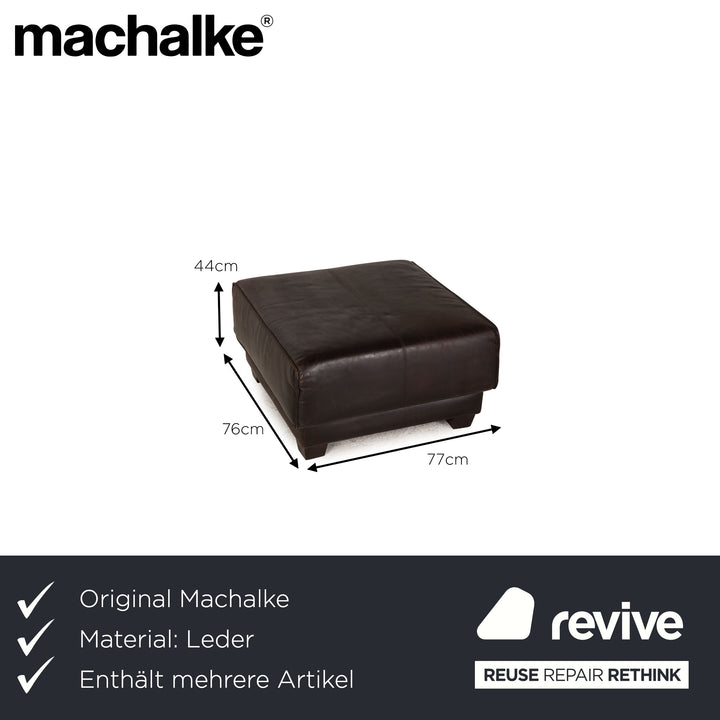 Ensemble de canapé en cuir Machalke Navaronne tabouret trois places marron foncé